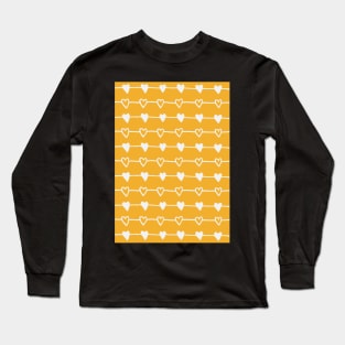 Hand Drawn Hearts - Yellow Long Sleeve T-Shirt